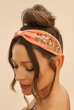 Load image into Gallery viewer, Powder - Embellished Velvet Headband - Coral