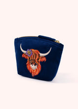 Load image into Gallery viewer, Powder - Velvet Mini Pouch in Highland Cow