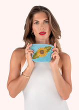 Load image into Gallery viewer, Powder - Velvet Mini Pouch in Summer Sunflower