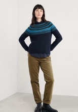Load image into Gallery viewer, Sea Salt - Annik Jumper in Modernist Cyan Multi