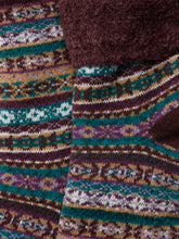 Load image into Gallery viewer, Sea Salt - Cabin Socks in Roe Woods Purple Coral