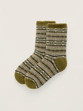 Load image into Gallery viewer, Sea Salt - Cabin Socks in Wood Thistle Fern Moss