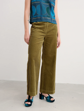 Load image into Gallery viewer, Sea Salt - Dillwyn Wide Leg Cord Trousers in Bright Olive