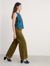 Load image into Gallery viewer, Sea Salt - Dillwyn Wide Leg Cord Trousers in Bright Olive