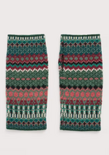 Load image into Gallery viewer, Sea Salt - Malva Fingerless Mittens in Weaving Needle Dark Forage