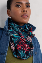 Load image into Gallery viewer, Sea Salt - May Garland Circle Scarf - Seaweed Bloom Maritime