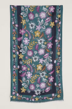 Load image into Gallery viewer, Sea Salt - May Garland Scarf - Bloom Border Dusky Jade