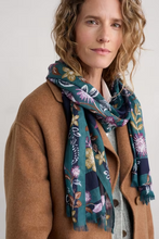 Load image into Gallery viewer, Sea Salt - May Garland Scarf - Bloom Border Dusky Jade