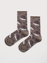 Load image into Gallery viewer, Sea Salt - Organic Cotton Arty Socks in Hedgehog Garden Pottery