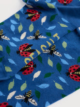 Load image into Gallery viewer, Sea Salt - Organic Cotton Arty Socks in Leaf Lines Dark Voyage