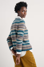 Load image into Gallery viewer, Sea Salt - Percella Cove Jumper in Weaving Needle Dark Eden Mix