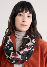 Load image into Gallery viewer, Sea Salt - Pretty Circle Scarf in Figurative Floral Aran
