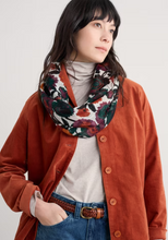 Load image into Gallery viewer, Sea Salt - Pretty Circle Scarf in Figurative Floral Aran