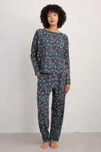 Load image into Gallery viewer, Sea Salt - Setting Sun Pyjamas - Sunlit Leaves Dark Jade
