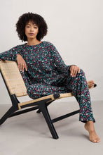 Load image into Gallery viewer, Sea Salt - Setting Sun Pyjamas - Sunlit Leaves Dark Jade