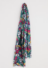Load image into Gallery viewer, Sea Salt - Summer Scarf in Garden Flowers Night