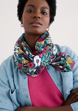 Load image into Gallery viewer, Sea Salt - Summer Scarf in Garden Flowers Night