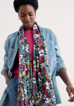Load image into Gallery viewer, Sea Salt - Summer Scarf in Garden Flowers Night