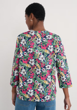 Load image into Gallery viewer, Sea Salt - Watercolour Sketch Top in Garden Flowers Night