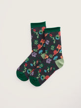 Load image into Gallery viewer, Sea Salt - Organic Cotton Arty Socks in Nasturtium Press Slate