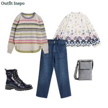 Load image into Gallery viewer, White Stuff - Talia Nep Stripe Jumper in Grey Multi