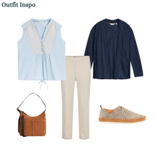 Load image into Gallery viewer, White Stuff - Peony Sleeveless Shirt in Mid Blue