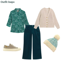 Load image into Gallery viewer, Sea Salt - Larissa Shirt in Woodland Floral Dark Stem