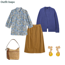 Load image into Gallery viewer, Sea Salt - Hope Cottage Blouse in Woodland Floral Chalk