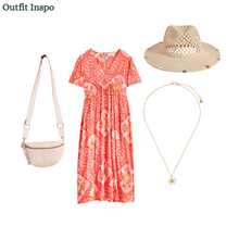Load image into Gallery viewer, White Stuff - Lucy Midi Dress in Coral Print