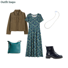 Load image into Gallery viewer, Sea Salt - Veronica Dress in Painty Bluebell Dark Voyage