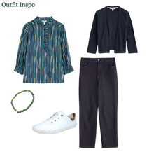 Load image into Gallery viewer, Sea Salt - Twining Top in Painterly Stripe Maritime