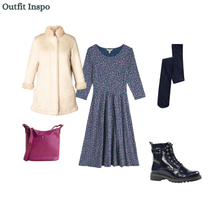 Load image into Gallery viewer, Sea Salt - April Dress in Flax Flower Bright Orchid