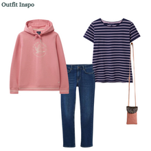 Load image into Gallery viewer, Crew Clothing - Embroidered Graphic Hoodie in Flamingo Plume