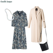 Load image into Gallery viewer, Sea Salt - Foxtrot Dress - Inked Foliage Dusky Jade