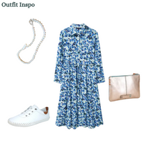 Load image into Gallery viewer, Crew Clothing - Sienna Shirt Dress in Blue Floral