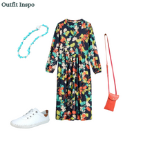 Load image into Gallery viewer, White Stuff - Leah Jersey Dress in Navy Multi