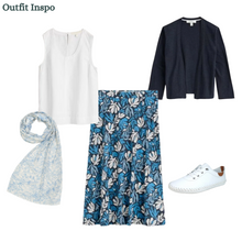 Load image into Gallery viewer, Sea Salt - Rose Skirt in Cut Out Seaweed Maritime