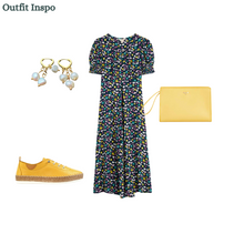 Load image into Gallery viewer, Sea Salt - Marsh Violet Dress in Spring Tulips Maritime