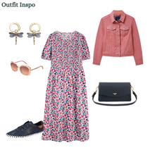 Load image into Gallery viewer, Sea Salt - Meadowsweet Dress in Parasol Floral Chalk