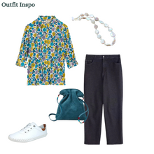 Load image into Gallery viewer, Sea Salt - Larissa Shirt in Zennor Blooms Chalk
