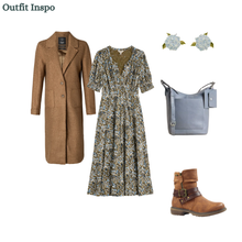 Load image into Gallery viewer, Sea Salt - Fenil Dress in Woodland Floral Seagrass