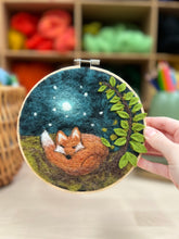 Load image into Gallery viewer, The Crafty Kit Company - Sleepy Fox In A Hoop - Needle Felting Kit