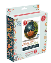 Load image into Gallery viewer, The Crafty Kit Company - Sleepy Fox In A Hoop - Needle Felting Kit