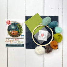 Load image into Gallery viewer, The Crafty Kit Company - Sleepy Fox In A Hoop - Needle Felting Kit