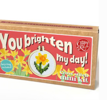 Load image into Gallery viewer, The Crafty Kit Company - You Brighten My Day! - Mini Matchbox Cross Stitch Kit