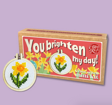 Load image into Gallery viewer, The Crafty Kit Company - You Brighten My Day! - Mini Matchbox Cross Stitch Kit