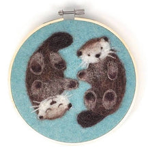 Load image into Gallery viewer, The Crafty Kit Company - Otters In A Hoop - Needle Felting Kit