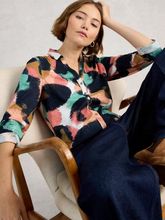 Load image into Gallery viewer, White Stuff - Annie Jersey Shirt in Navy Print