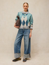 Load image into Gallery viewer, White Stuff - Argyle Check Cardi in Blue Multi