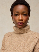 Load image into Gallery viewer, White Stuff - Cable Roll Neck Jumper in Mid Brown
